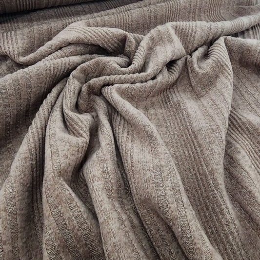 Verrigated Brushed Jersey Knit Fabric Nude 150cm