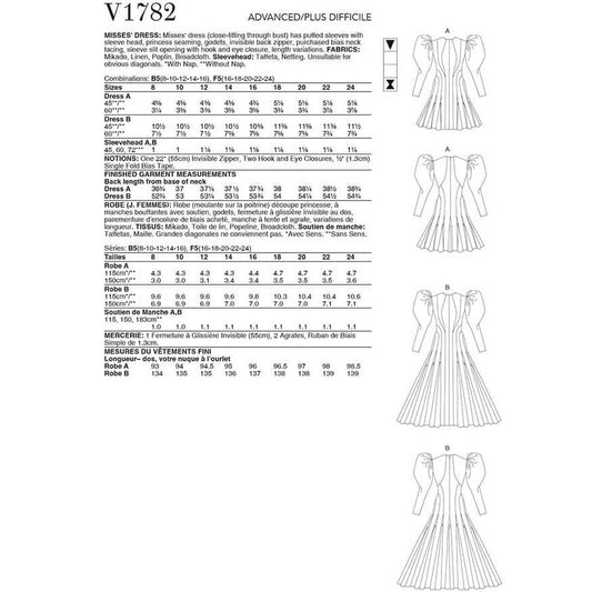 Vogue Pattern V1782 F5 (16-18-20-22-24)