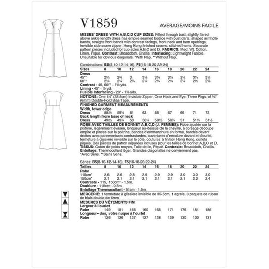 Vogue Pattern V1859 B5 (8-10-12-14-16)