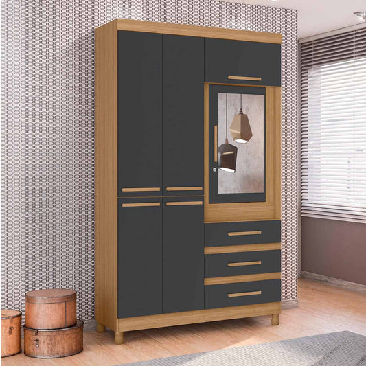 6 Door Wardrobe – Fusion Nature/Titanium