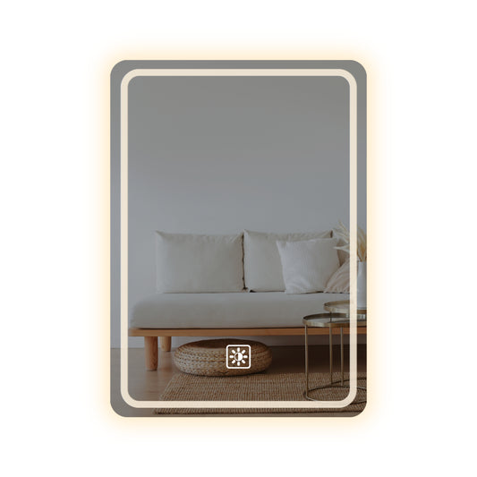 LED Bathroom Mirror,Bathroom Mirror With Front And Back Lights - Yellow