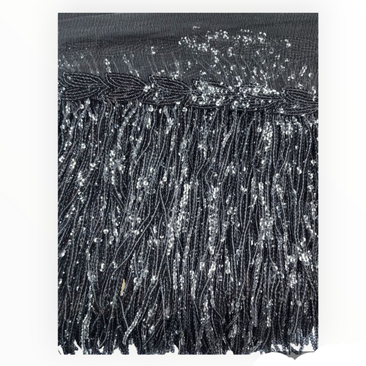 Sequin Fringe Black