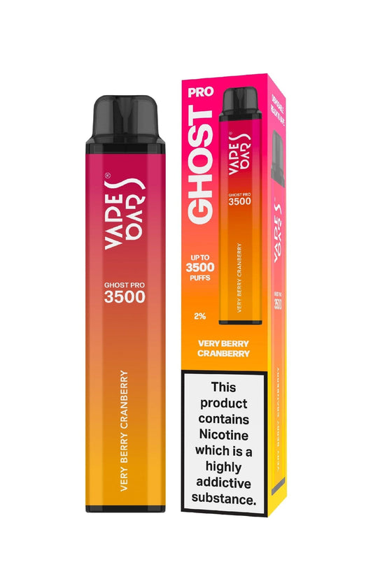 Vape Bars Ghost Pro 3500 Disposable Pod Device Very Berry Cranberry