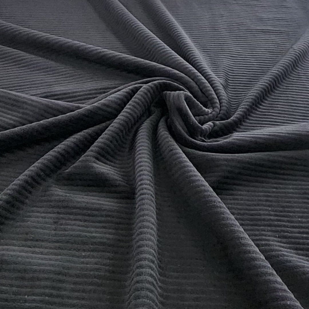 Velvet Stripe Fabric 150cm Black