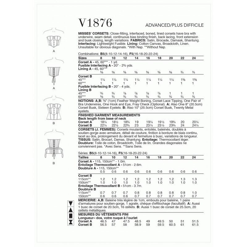 Vogue Dress Pattern V1876-F5 (16-18-20-22-24)