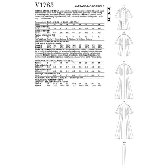 Vogue Pattern V1783 F5 (16-18-20-22-24)