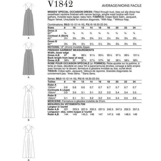 Vogue Pattern V1842 B5 (8-10-12-14-16)